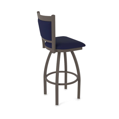 Swivel Bar Stool with Bronze Finish and Canter Twilight Seat and Back