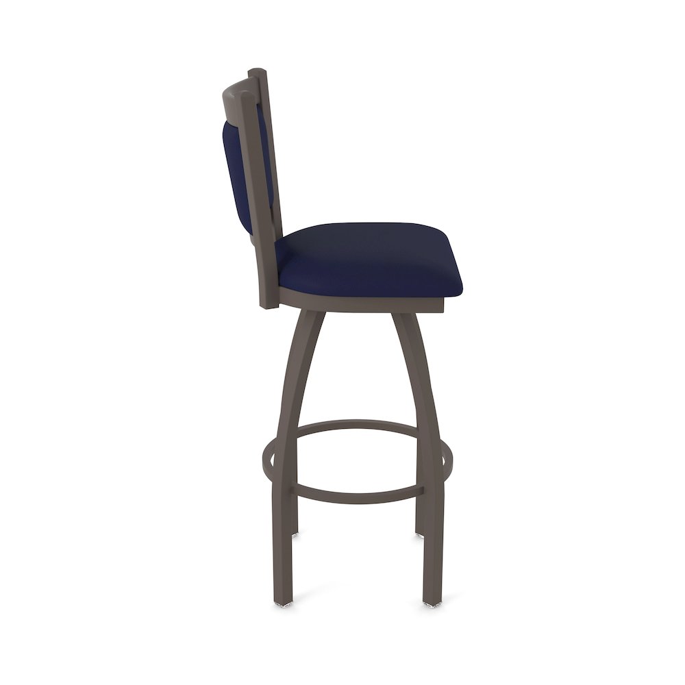 Swivel Bar Stool with Bronze Finish and Canter Twilight Seat and Back