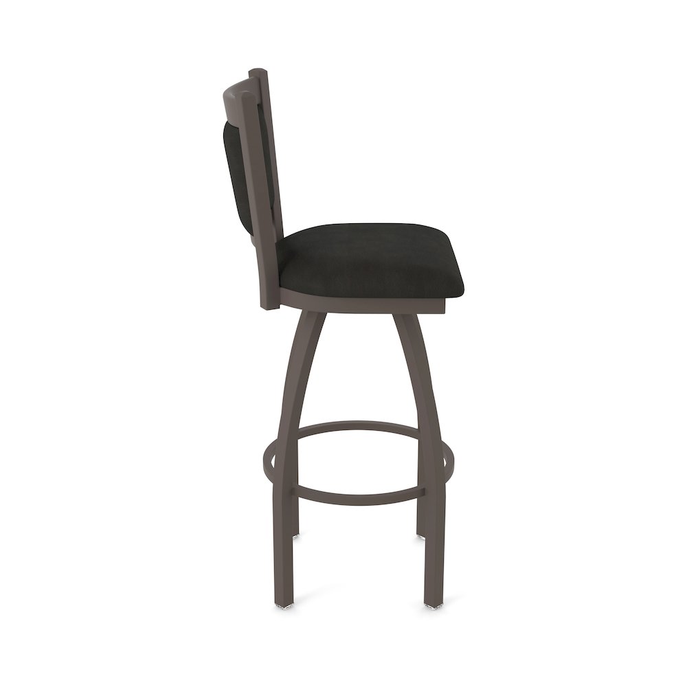 Swivel Bar Stool with Bronze Finish and Canter Espresso Seat and Back