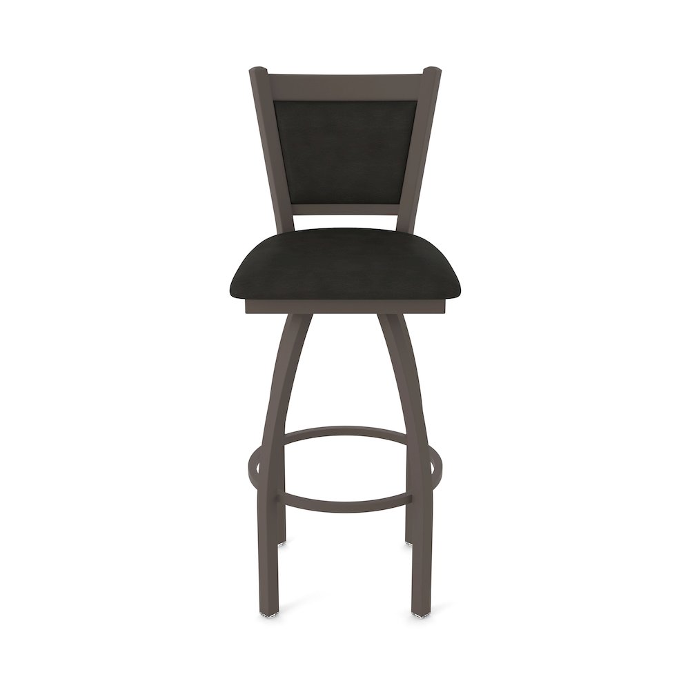 Swivel Bar Stool with Bronze Finish and Canter Espresso Seat and Back
