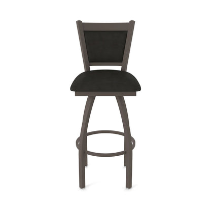 Swivel Bar Stool with Bronze Finish and Canter Espresso Seat and Back