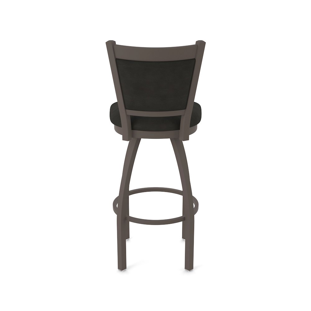 Swivel Bar Stool with Bronze Finish and Canter Espresso Seat and Back