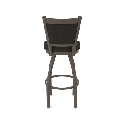 Swivel Bar Stool with Bronze Finish and Canter Espresso Seat and Back