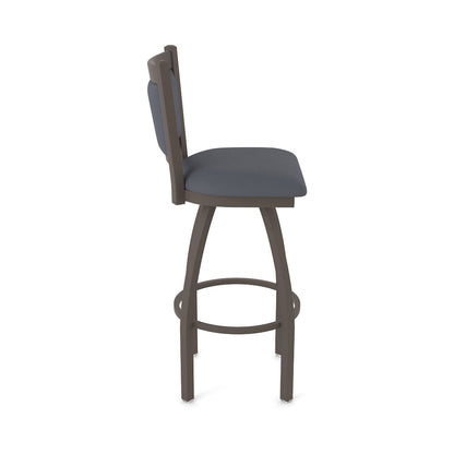 Swivel Bar Stool with Bronze Finish and Canter Storm Seat and Back