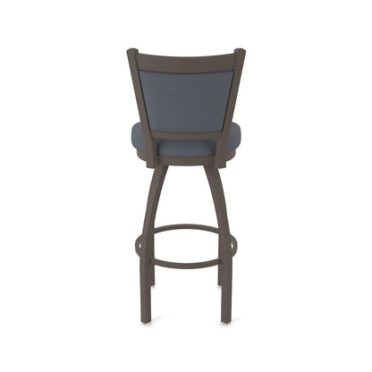 Swivel Bar Stool with Bronze Finish and Canter Storm Seat and Back