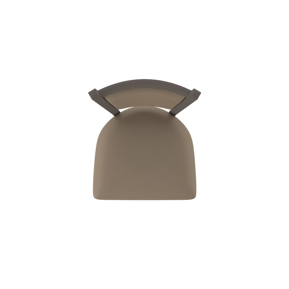 Swivel Bar Stool with Bronze Finish and Canter Earth Seat and Back