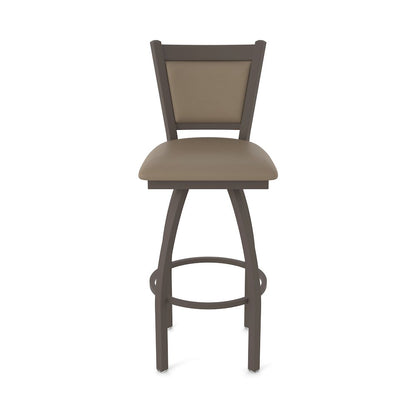 Swivel Bar Stool with Bronze Finish and Canter Earth Seat and Back