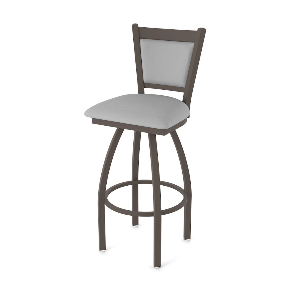 Swivel Bar Stool with Bronze Finish and Canter Folkstone Grey Seat and Back