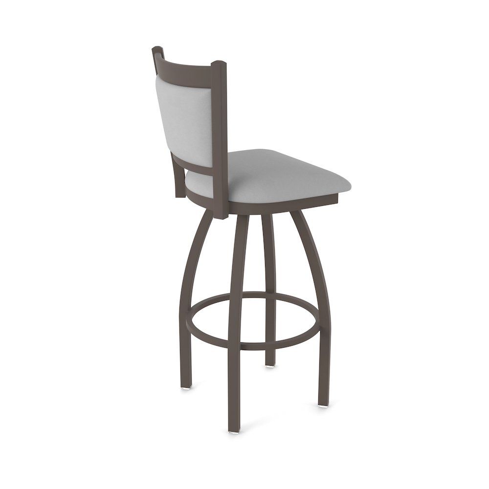 Swivel Bar Stool with Bronze Finish and Canter Folkstone Grey Seat and Back