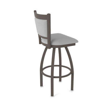 Swivel Bar Stool with Bronze Finish and Canter Folkstone Grey Seat and Back