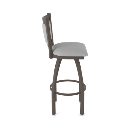 Swivel Bar Stool with Bronze Finish and Canter Folkstone Grey Seat and Back