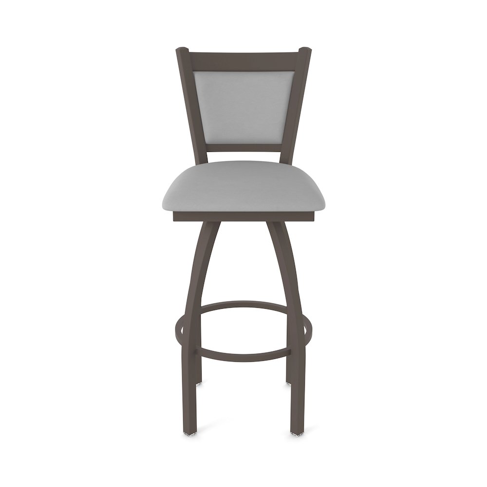 Swivel Bar Stool with Bronze Finish and Canter Folkstone Grey Seat and Back