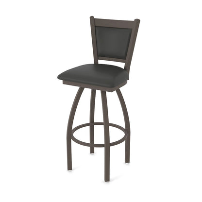 Swivel Bar Stool with Bronze Finish and Canter Iron Seat and Back