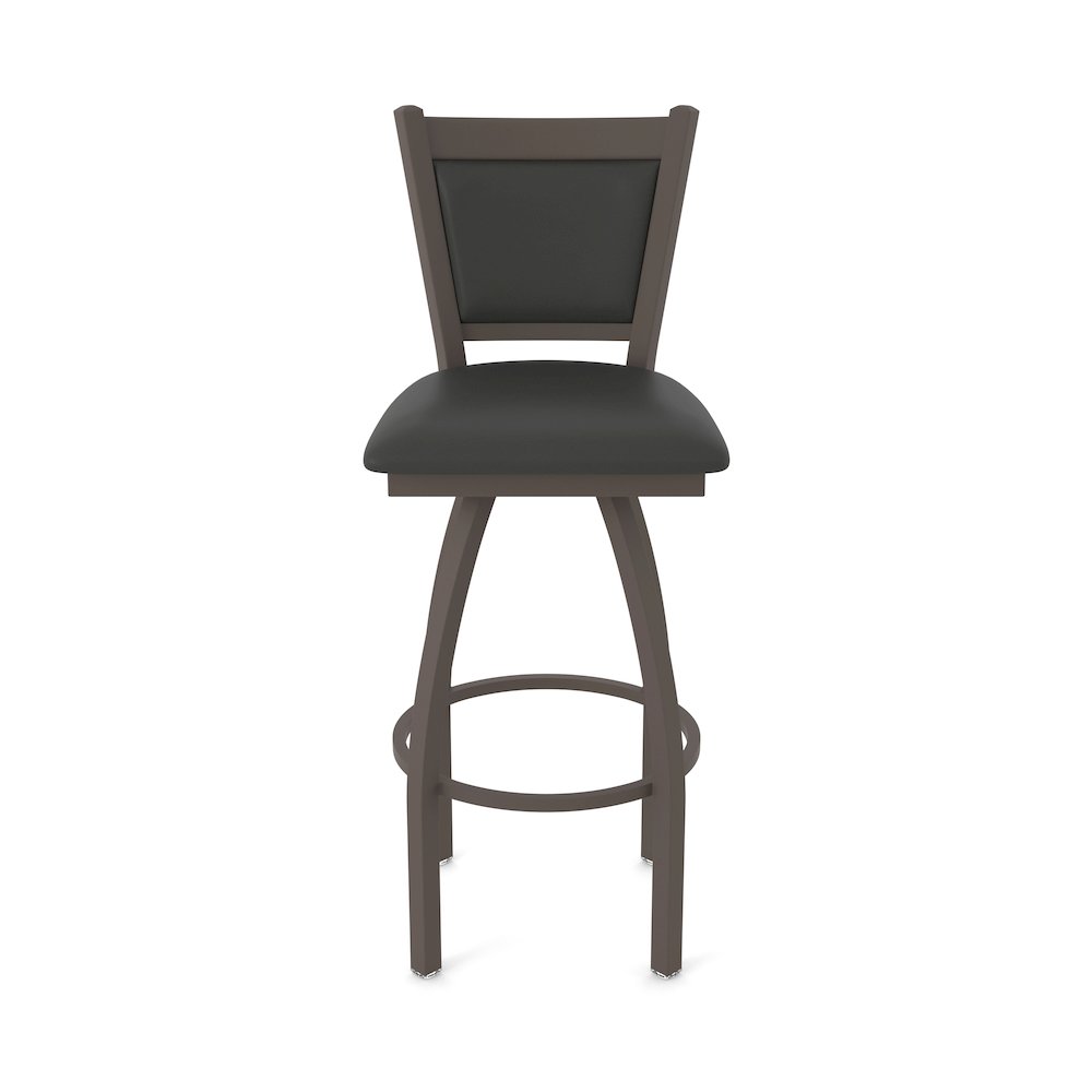 Swivel Bar Stool with Bronze Finish and Canter Iron Seat and Back