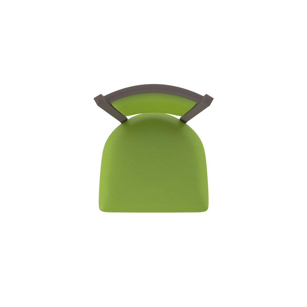 Swivel Bar Stool with Bronze Finish and Canter Kiwi Green Seat and Back
