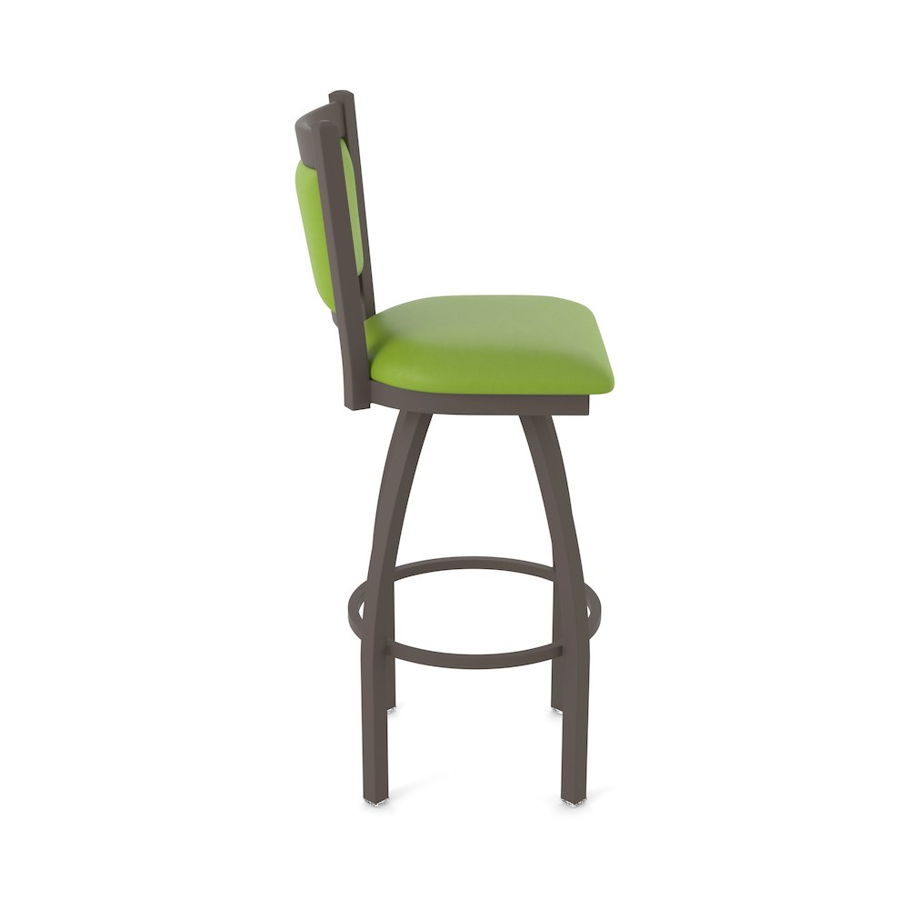 Swivel Bar Stool with Bronze Finish and Canter Kiwi Green Seat and Back