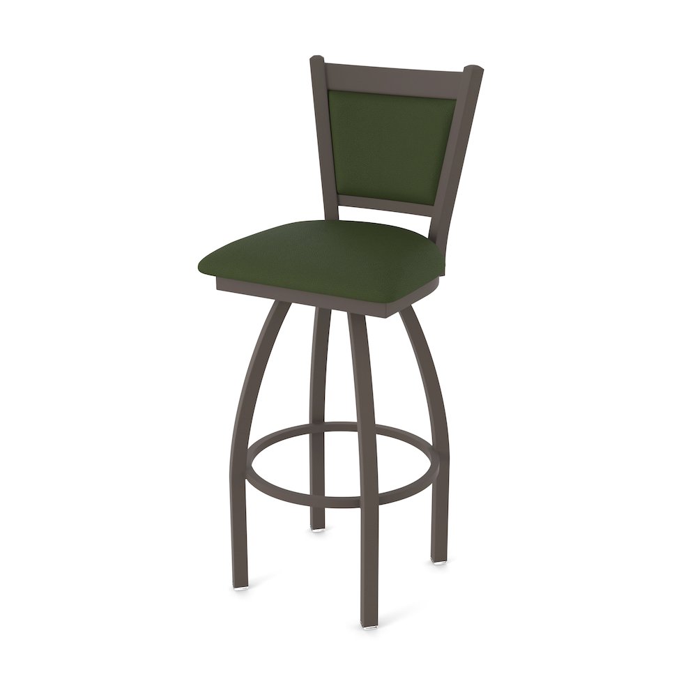Swivel Bar Stool with Bronze Finish and Canter Pine Seat and Back