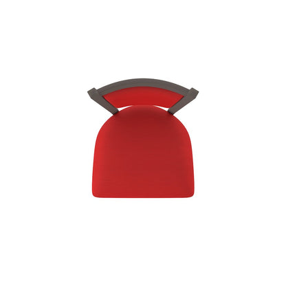 Swivel Bar Stool with Bronze Finish and Canter Red Seat and Back