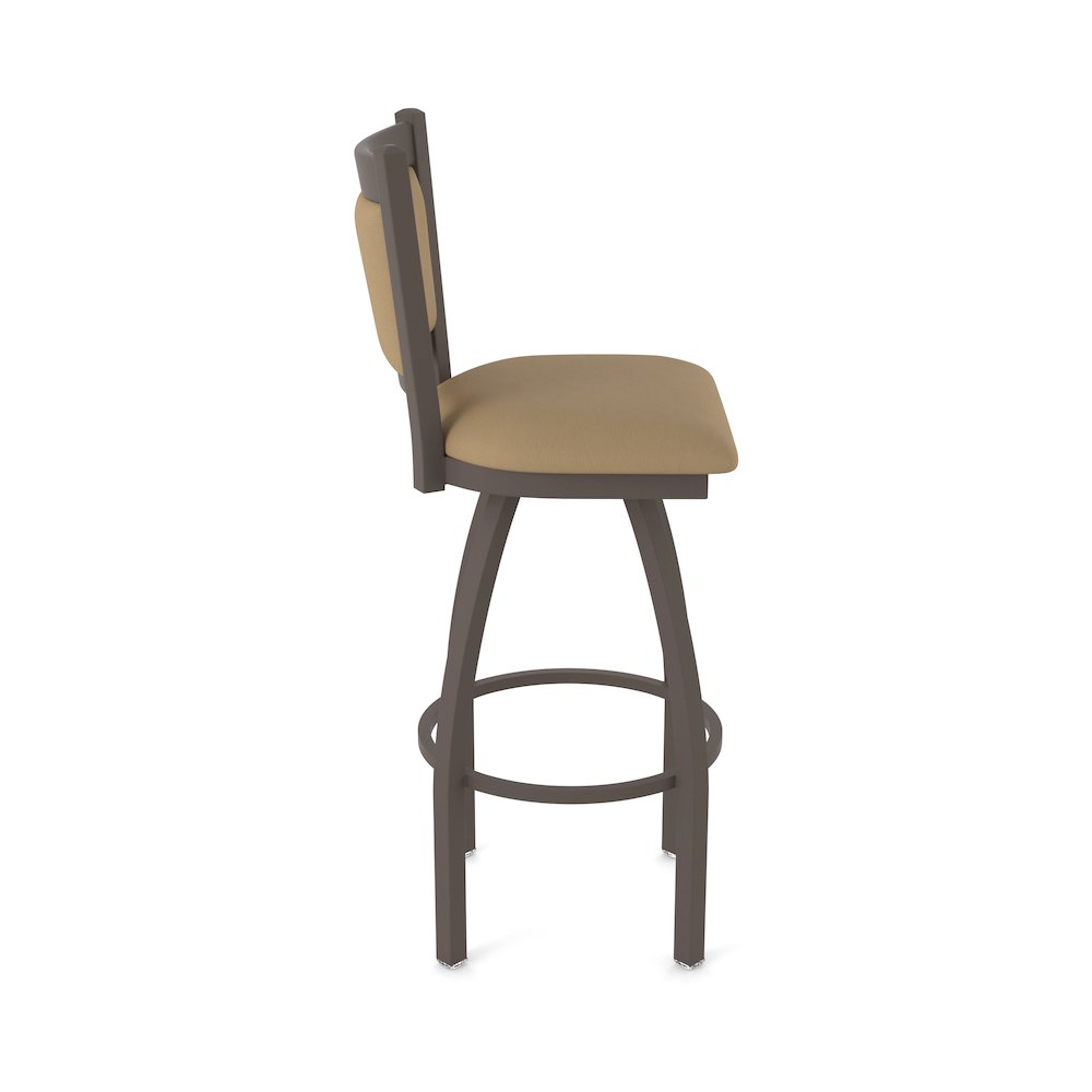 Swivel Bar Stool with Bronze Finish and Canter Sand Seat and Back