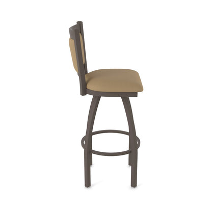 Swivel Bar Stool with Bronze Finish and Canter Sand Seat and Back
