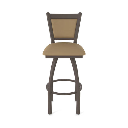 Swivel Bar Stool with Bronze Finish and Canter Sand Seat and Back
