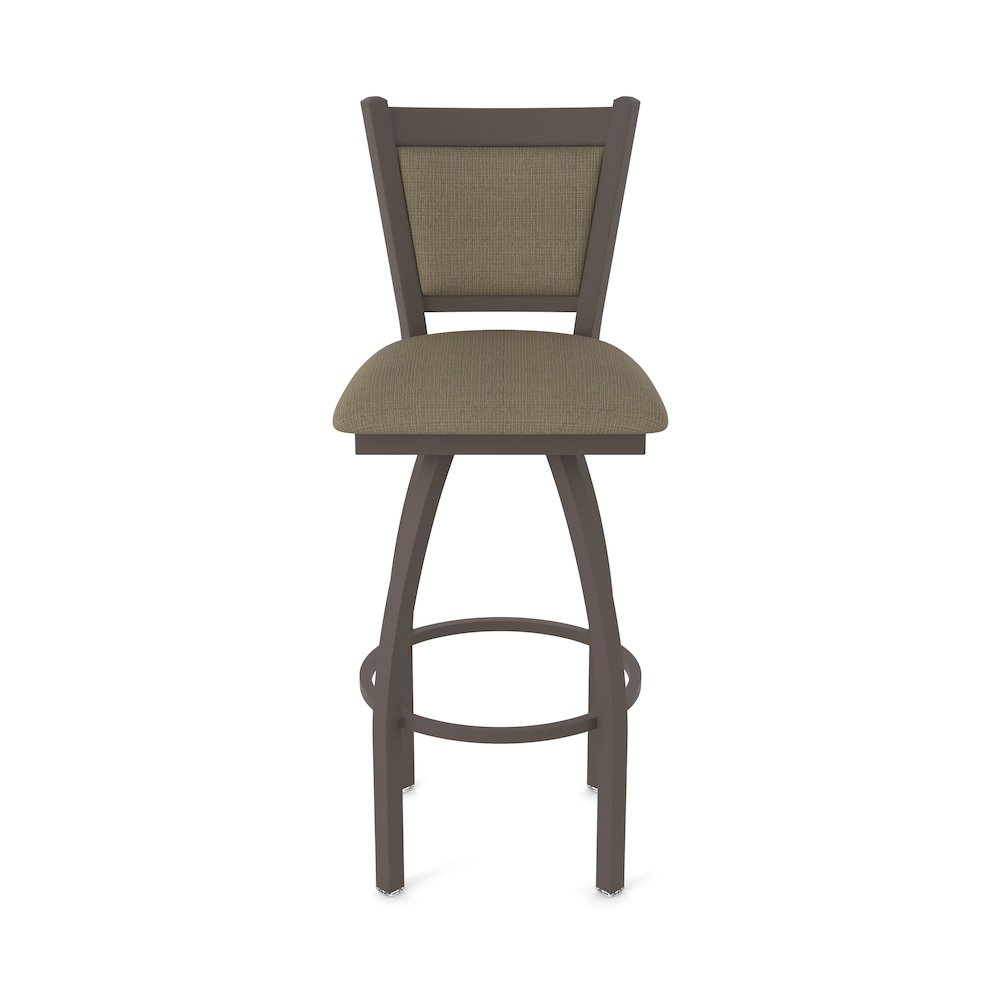 Swivel Bar Stool with Bronze Finish and Graph Cork Seat and Back