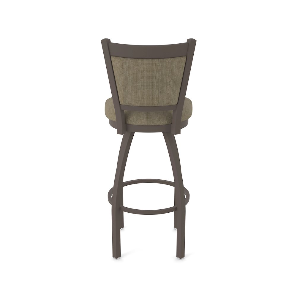 Swivel Bar Stool with Bronze Finish and Graph Cork Seat and Back