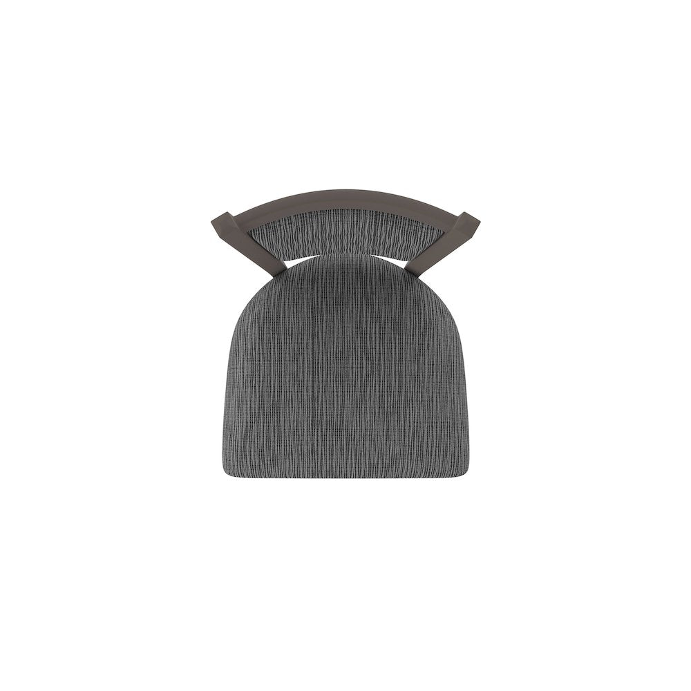 Swivel Bar Stool with Bronze Finish and Graph Coal Seat and Back