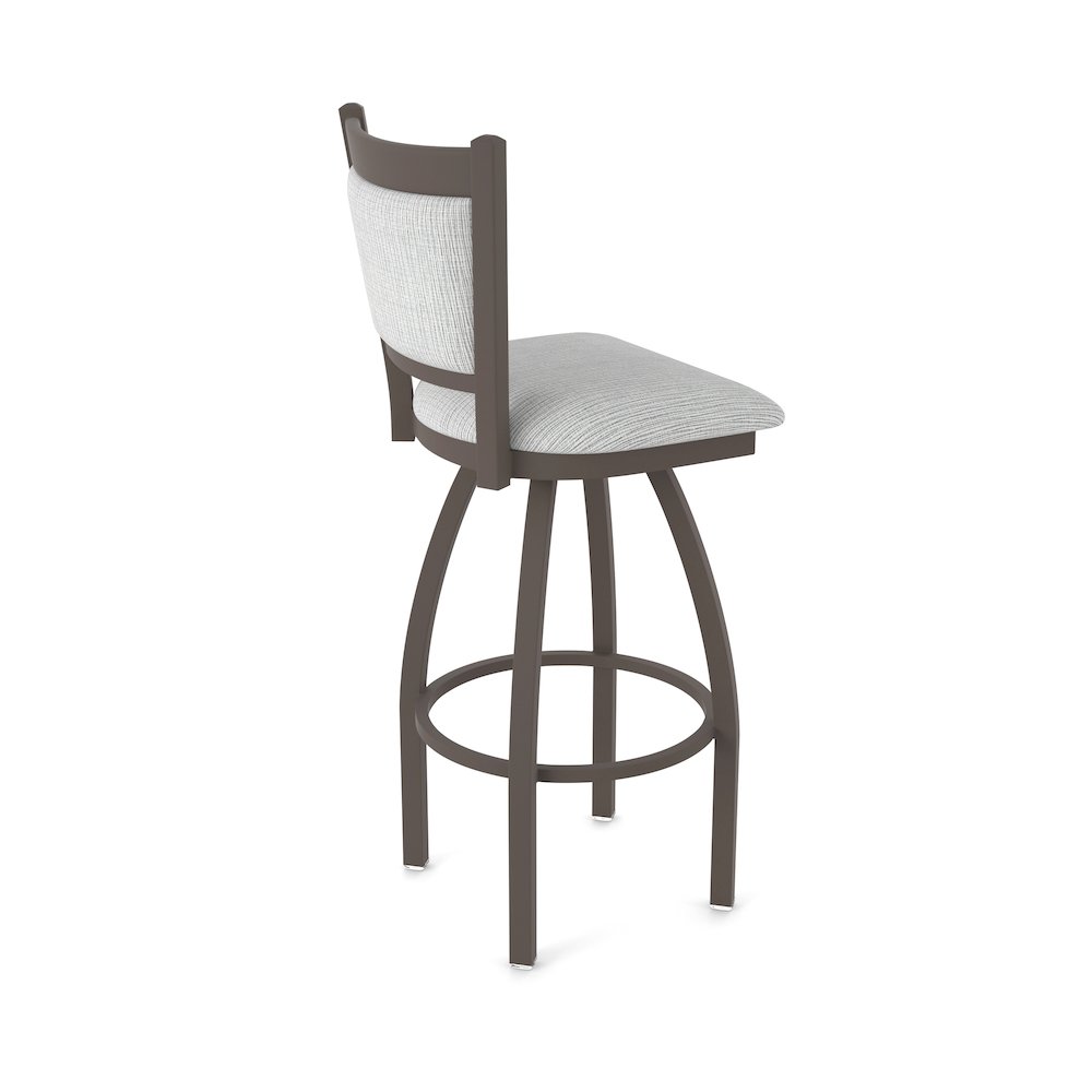 Swivel Bar Stool with Bronze Finish and Graph Alpine Seat and Back
