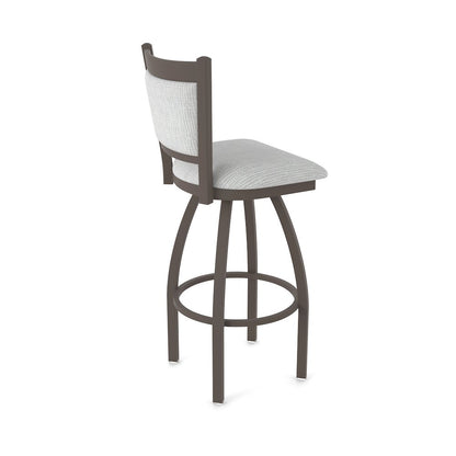Swivel Bar Stool with Bronze Finish and Graph Alpine Seat and Back