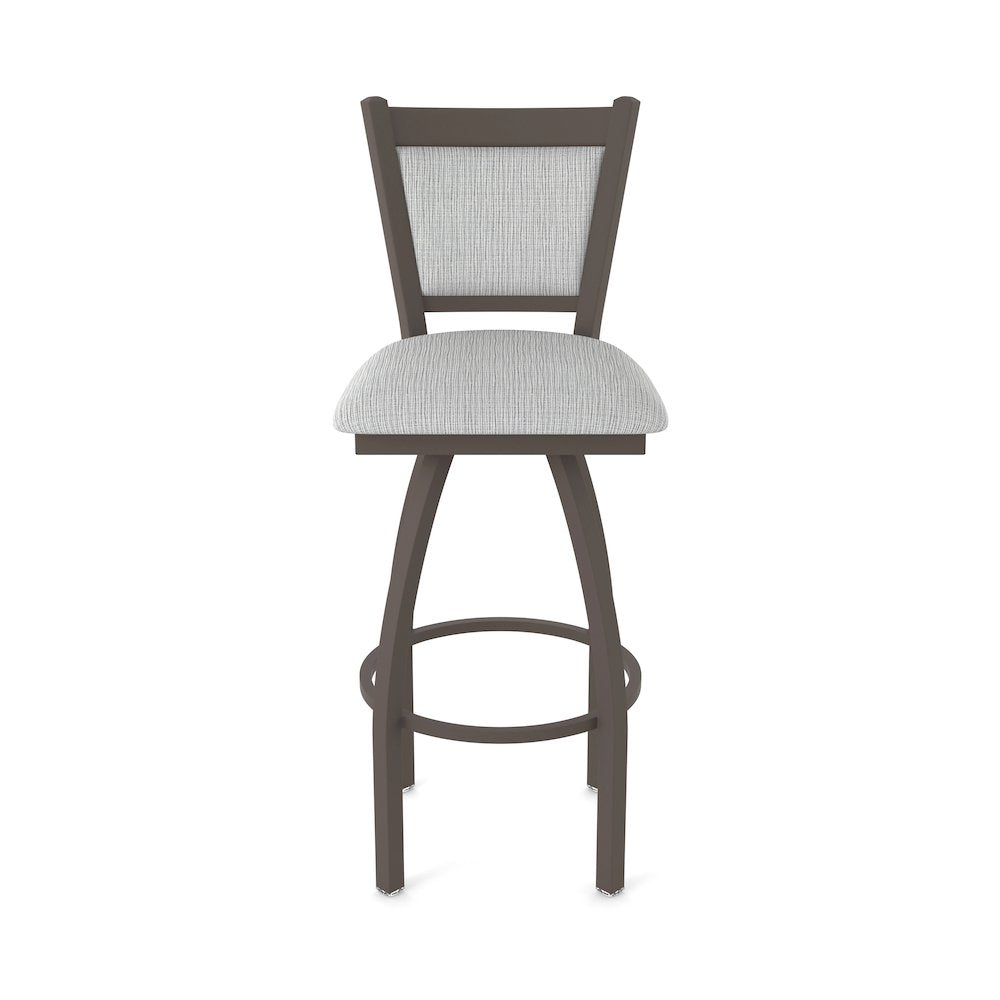 Swivel Bar Stool with Bronze Finish and Graph Alpine Seat and Back