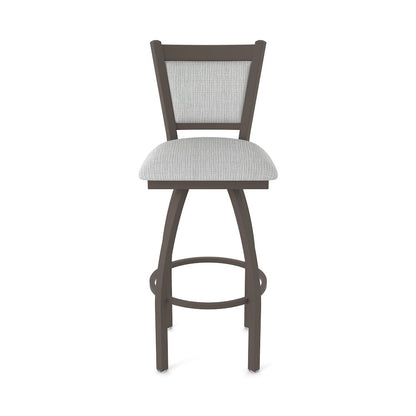 Swivel Bar Stool with Bronze Finish and Graph Alpine Seat and Back