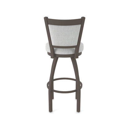 Swivel Bar Stool with Bronze Finish and Graph Alpine Seat and Back