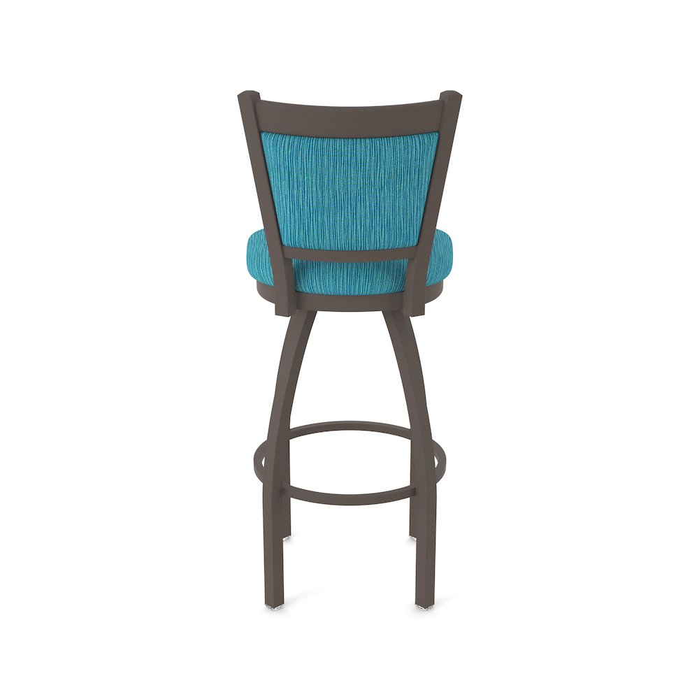 Swivel Bar Stool with Bronze Finish and Graph Tidal Seat and Back