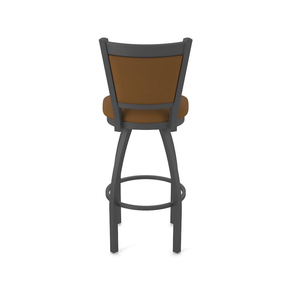 Swivel Bar Stool with Pewter Finish and Canter Thatch Seat and Back
