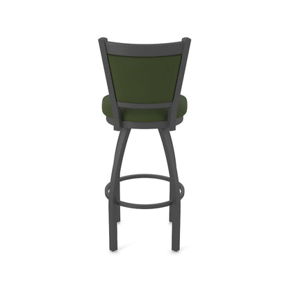 Swivel Bar Stool with Pewter Finish and Canter Pine Seat and Back