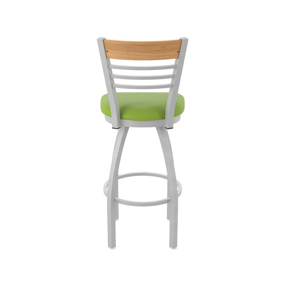 30" Swivel Bar Stool, Anodized Nickel Finish, Medium Back