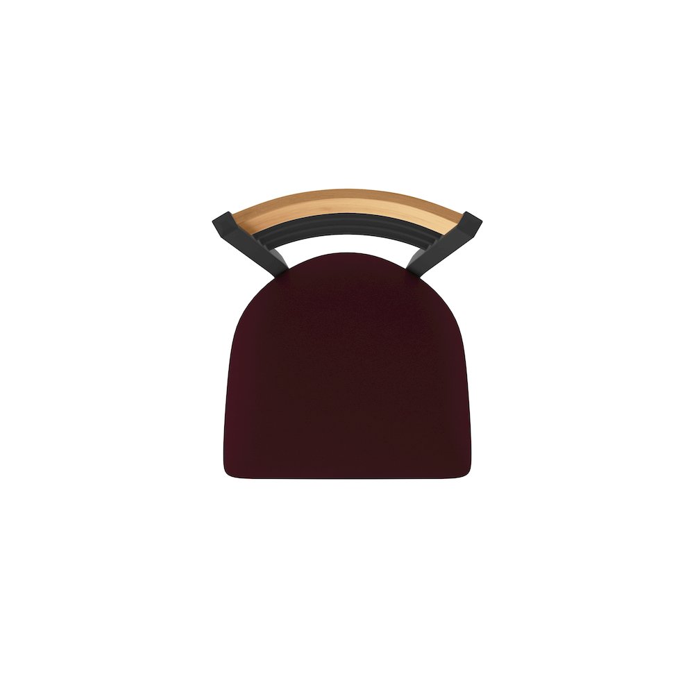 30" Swivel Bar Stool, Black Wrinkle Finish, Medium Back, Canter Bordeaux Seat