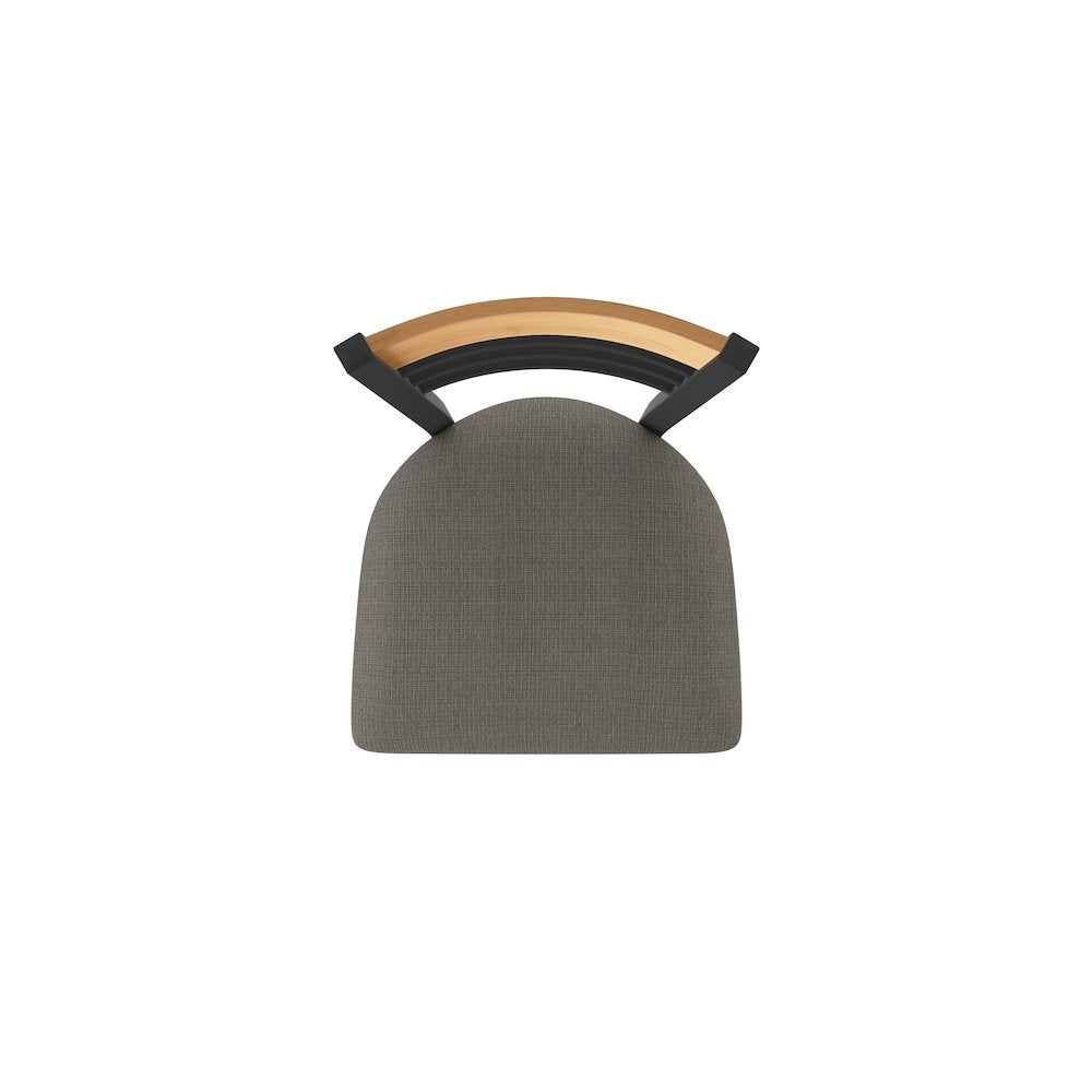 30" Swivel Bar Stool, Black Wrinkle Finish, Medium Back, Graph Chalice Seat