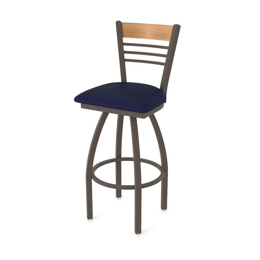 30" Swivel Bar Stool, Bronze Finish, Medium Back, Canter Twilight Seat