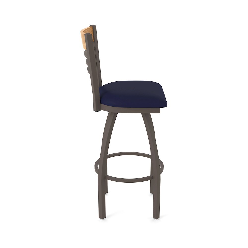 30" Swivel Bar Stool, Bronze Finish, Medium Back, Canter Twilight Seat