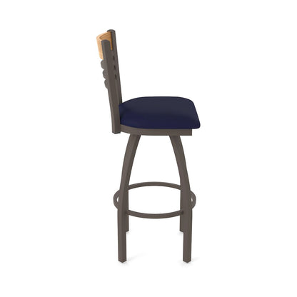 30" Swivel Bar Stool, Bronze Finish, Medium Back, Canter Twilight Seat