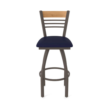 30" Swivel Bar Stool, Bronze Finish, Medium Back, Canter Twilight Seat