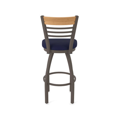 30" Swivel Bar Stool, Bronze Finish, Medium Back, Canter Twilight Seat