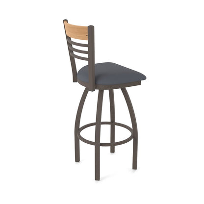30" Swivel Bar Stool, Bronze Finish, Medium Back, Canter Storm Seat
