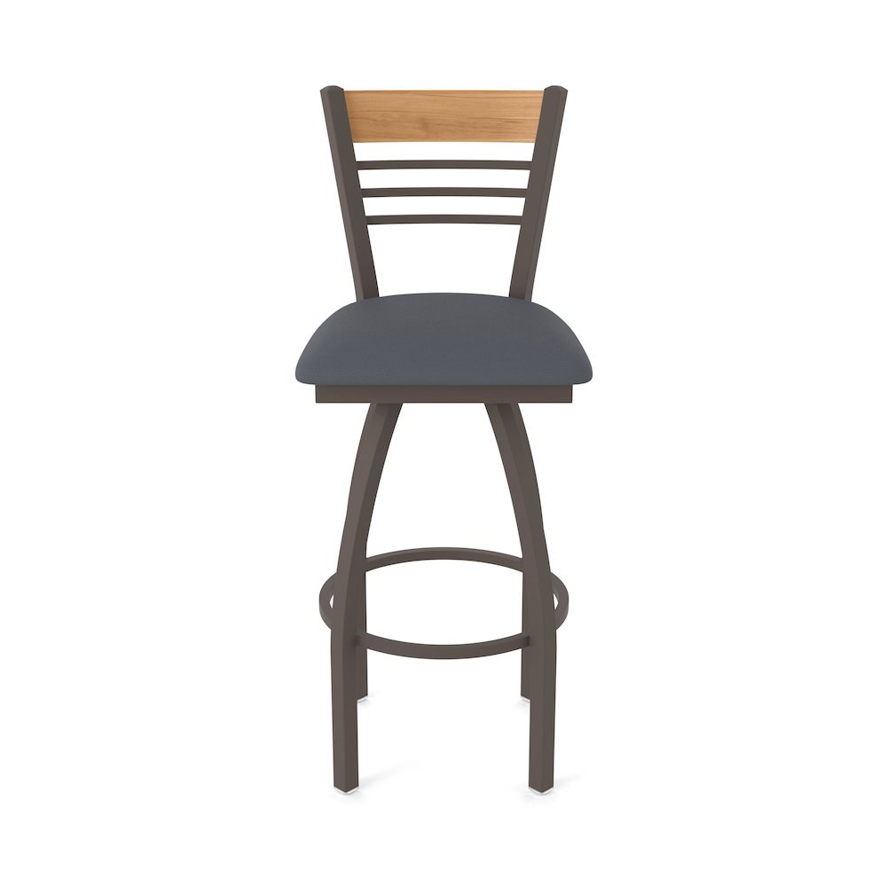 30" Swivel Bar Stool, Bronze Finish, Medium Back, Canter Storm Seat