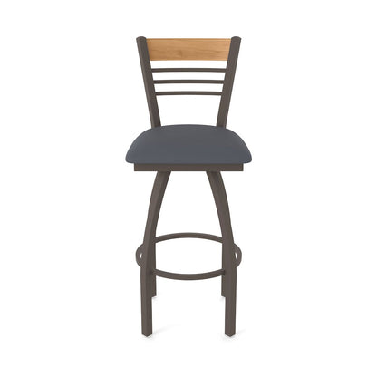 30" Swivel Bar Stool, Bronze Finish, Medium Back, Canter Storm Seat
