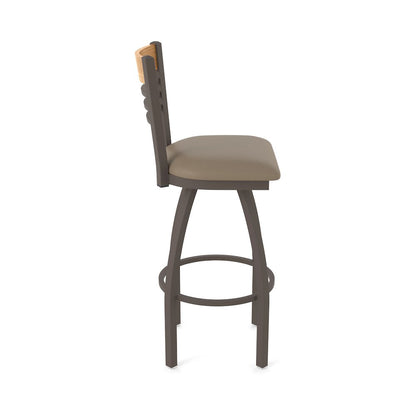 30" Swivel Bar Stool, Bronze Finish, Medium Back, Canter Earth Seat