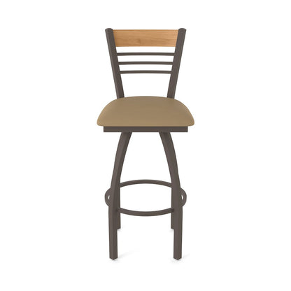 30" Swivel Bar Stool, Bronze Finish, Medium Back, Canter Sand Seat