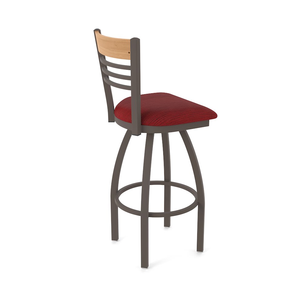 30" Swivel Bar Stool, Bronze Finish, Medium Back, Graph Ruby Seat